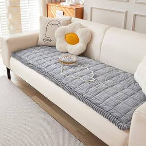 lot 5356 image: Awjcsv Couch Cover for Dogs Washable, Fuzzy Pet Couch Covers for 3 Cushion Sofa Pet Friendly, Non Slip Sofa Cover (Light Gray, 27.6 x 82.7)
