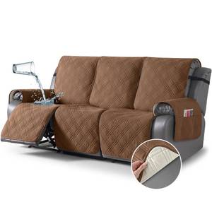 lot 5362 image: TAOCOCO 100% Waterproof Recliner Sofa Covers 3 Seater Split Couch Covers for 3 Cushion Reclining Couch with Straps, Non Slip Reclining Sofa Covers Furniture Protector for Kids Pets(3 Seater, Brown)