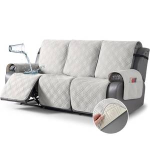 lot 5364 image: TAOCOCO 100% Waterproof Recliner Sofa Cover, Non Slip Split Couch Covers for Reclining Couches with Elastic Straps, Washable Reclining Sofa Cover Furniture Protector for Kids Pets(3 Seater, Off White)