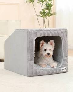 lot 5368 image: Hovicaed Indoor Dog House for Medium Sized Dogs - Washable Removable Cushion and Cover Small Dog Bed,Inside Dog House Large Space Strong Support,Waterproof and Nonskid Bottom(L)