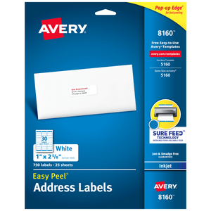 lot 6280 image: Labels 25 ea White Anniversary 8.5 X 11 (letter) AVERY