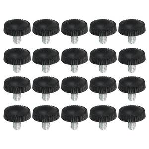 lot 6332 image: PATIKIL M4x6mm Knurled Thumb Screws, 20 Pack Male Thread Round Clamping Screws Knobs Hand Grip Bolts Mounting Fasteners for Lighting Furniture Hardware Black