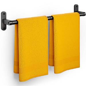 lot 6337 image: Powools Towel Rack for Bathroom - 24 Rustproof Towel Holder, Sturdy Towel Bar Wall Mounted, Space-Saving Towel Hanger, Bathroom Accessories, Home Decor, Apparment Essentials, Black