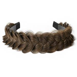 lot 6346 image: STHEJFB Wide Braided Headband Hoop Fashion Hair Accessories Elastic Non-slip Band for Women and Girl (brownish black)