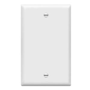 lot 6358 image: ENERLITES Blank Cover Wall Plate, Gloss Finish, Standard Size 1-Gang 4.50 x 2.76, Polycarbonate Thermoplastic, 8801-W, White