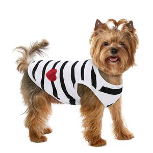 lot 6360 image: Preferhouse Pet Dog Striped T-Shirt Dogs Cats Cotton Vest Spring Summer Pet Apparel Tee Shirt Suitable for Small and Medium Large Pets French Bulldog Bichon