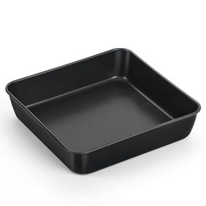 lot 6361 image: TeamFar Non-Stick Square Cake Pan, 9 Inch Square Baking Roasting Pan for Oven, with Stainless Steel Core for Cooking Cake Brownie Lasagna, Non-Toxic & Heavy-Duty, Release & Clean Easily