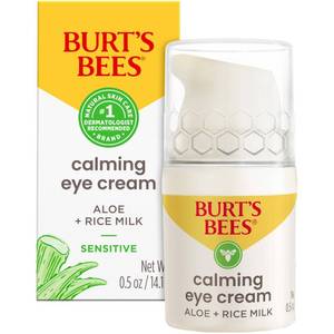 lot 6376 image: Burts Bees Calming Eye Cream With Aloe and Rice Milk, Moisturizes Without Causing Redness or Irritation, 98.7 Percent Natural Origin Skin Care, 0.5 oz. Bottle