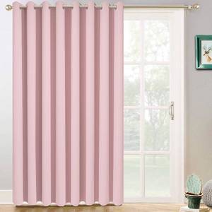 lot 6398 image: Yakamok Extra Wide Blackout Curtain for Sliding Glass Door, Grommet Thermal Insulated Room Divider Curtain 100W x 84L inch, Room Darkening Patio Curtain,8.3ft Wide x 7ft Tall, 1 Panel,Pink