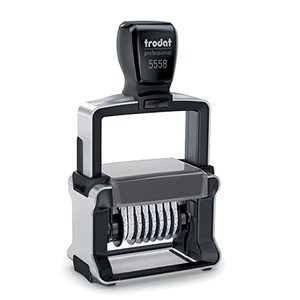lot 6401 image: Trodat 5558 Professional Manual Numberer Stamp �� 8 Digits, Self-Inking, 316 (5 mm) Characters, Black Ink