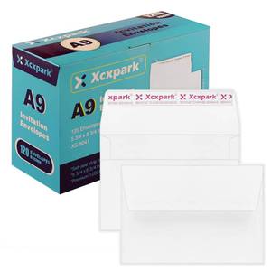 lot 6402 image: Xxcxpark 120 Qty Printable A9 Invitation Envelopes 5.75x 8.75 Cards, Self Seal 120GSM white Paper Envelopes for Invitations, Papers, Photos, Documents, Wedding, Baby Shower, Easy to Seal and Peel