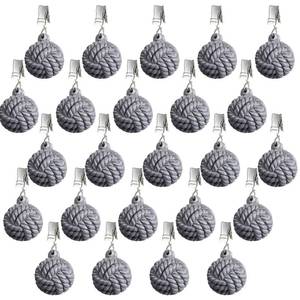 lot 6408 image: Tioncy 24 Pcs Outdoor Curtain Weights Table Cloth Weights Heavyweight Weights Ball Resin Cast Iron Cloth Holder Clip Furniture Pendant for Home Garden Wedding Party Camping Picnic (Gray)