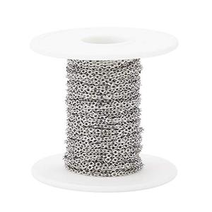 lot 6418 image: Pandahall 32.8 Feet10M 304 Stainless Steel Cable Chains with Spool Stainless Steel Color Plated 2.5x2x0.3mm Soldered Handcraft Chain for Bracelet Necklace Jewelry Making