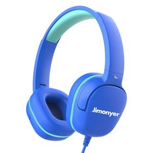 lot 6444 image: Jimonyer Kids Headphones for School, 3.5mm Jack Wired Headphones for Kids with Safe Volume Limiter, HD Stereo Sound On-Ear Girls Boys Toddler Headphone for Tablet, iPad, Kindle(Blue)