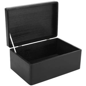 lot 7928 image: Creative Deco Large Black Wooden Box Storage with Hinged Lid  11.8 x 7.87 x 5.51 inches (-0.5)  Gift Box for Tool Dog Toy Shoes Clothes Kitchen Storage  Wood Keepsake Chest