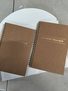 lot 8169 image: Account Tracker Spiral Notebook Set - Brown Kraft Cover