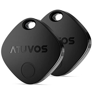 lot 8195 image: ATUVOS Air Tags-2 Pack, Bluetooth Luggage Tracker Works with Apple Find My APP (iOS Only, Not for Android), Keys Finder and Item Locator for Luggage, Backpack, Suitcases, Replaceable Battery (Black)