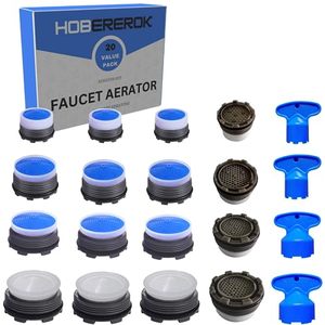 lot 8210 image: 16PCS Faucet Aerators Faucet Aerator Replacement Faucet Aerator Bathroom Sink with 4PCS Faucet Aerator Removal Tool Aerator Key, Water Saving Sink Flow Restrictor Set M 16.5mm 18.5mm 21.5mm 24mm