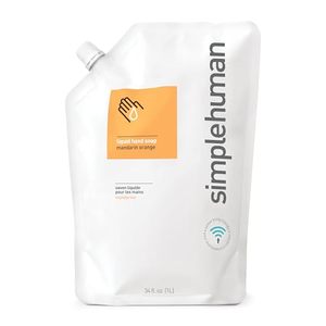 lot 8237 image: simplehuman Mandarin Orange Moisturizing Liquid Hand Soap Refill Pouch, 34 Fl. Oz.