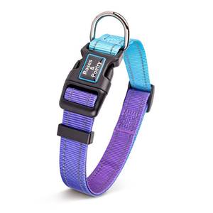 lot 8246 image: Roses&Poetry Reflective Dog Collar with Gradient Violet, Adjustable Durable Pet Collars for Small Medium Large Dogs (Violet-M)