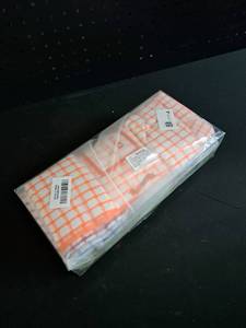 lot 11502 image: Commercial Kitchen Cleaning Towels Orange Grid Pattern