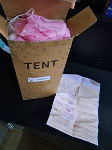lot 11506 image: Childrens Play Tent with Assembly Instructions - Star Pattern Box