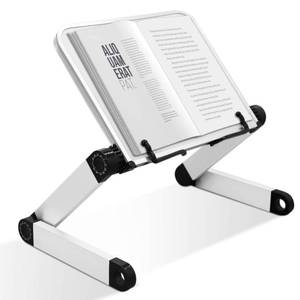lot 11559 image: Book Stand Multifunctional Adjustable Laptop Stand Book Holder Tray with Clips Ergonomic Multi Heights Angles Adjustable Cooking Bookstand for Textbook Recipe Magazine Laptop Tablet Portable