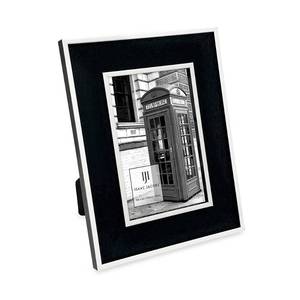 lot 11560 image: Isaac Jacobs 4x6 Black wWhite (Vertical & Horizontal) Double Border Picture Frame wBlack Fabric Easel, Wall-Mountable, Made for Tabletop & Gallery, Home or Office (4x6, Black WWhite)
