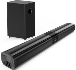 lot 11571 image: Saiyin Sound Bar for Smart TV with 5.25 Inch Subwoofer, 100W 24 Inch Soundbar for TV, TV Soundbar with Optical, ARC, AUX and Bluetooth 5.3 Inputs, Detachable Surround Sound System for TV