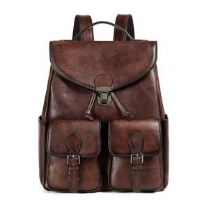 lot 11585 image: Women Vintage Genuine Leather Backpack Purse Fashion Rucksack Practical and Stylish Retro Daypack Bag (Coffee) One_Size - Retail $129.42