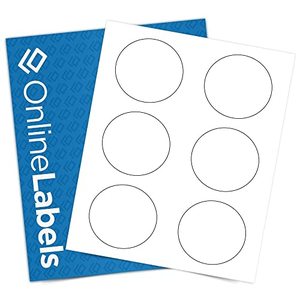 lot 11588 image: 3 Inch Round Labels - Pack of 600 Circle Stickers, 100 Sheets - InkjetLaser Printer - Online Labels