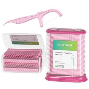 lot 12445 image: Holy Rose Dental Floss Dispenser with 100 Picks - Flossers Case with 200 Floss Sticks,Mint Flavored,Dual-Line Design,is Perfect Tool for Teeth Cleaning