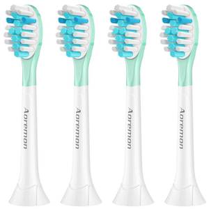 lot 12446 image: Aoremon Replacement Heads for Sonciare C3 Toothbrush Heads fit for Philips Sonicare 2 Series 3 Series ProtectiveClean DiamondClean FlexCare HealthyWhite 4100 5100 6100 G3 W3 C2 G2 C1, 4 Count,White