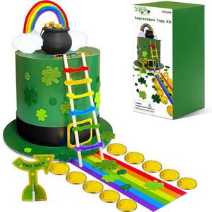 lot 12448 image: Bailiyake St. Patricks Day DIY Leprechaun Trap Kit St Patricks Day Party Decorations DIY to Catch a Leprechaun Trap Craft Set for Classroom Home Rainbow Irish Shamrock Party Supplies