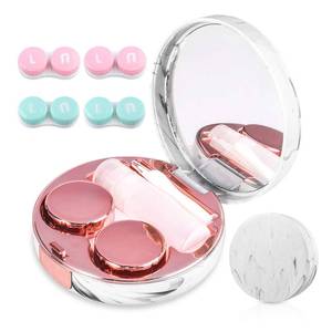 lot 12500 image: cauyuan Contact Lens Case Portable Travel Box with Mirror Tweezers Remover Tool Solution Bottle