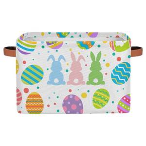 lot 12515 image: Kaifanee Easter Basket Storage Bin Box Bunny Rabbit Baskets with Handles for Organizing Toys Books Clothes Organizer for Nursery Laundry Bedroom Playroom