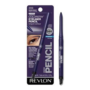 lot 12523 image: Revlon ColorStay Pencil Eyeliner with Built-in Sharpener, Waterproof, Smudgeproof, Longwearing Eye Makeup with Ultra-Fine Tip, Black Violet, 0.028 oz