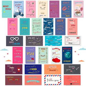 lot 12530 image: Chinco 120 Pieces Valentine��s Day Romantic Lunch Box Notes Love Notes for Him Her Mini Valentines Cards for Husband Wife 2 x 3.5 Inch Inspirational Design Lunchbox for Adults Beloved Ones, 30 Styles