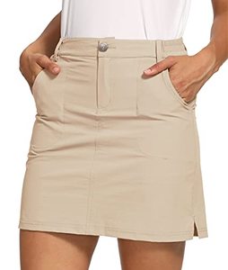 lot 12534 image: LastFor1 Womens Outdoor Skort Golf Skorts Active Athletic Skort UPF 50 Hiking Casual Skirt Quick Dry with Pockets Khaki S