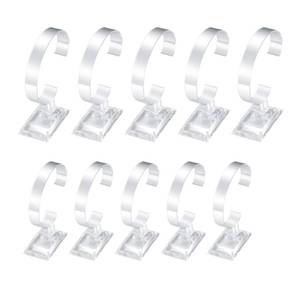 lot 12542 image: HexinYigjly 10 Pcs Watch Display Stand Holder, 4 inch3.5 inch Clear Plastic Watch Display Stand Rack, Round Transparent Bracelet Stand Holder