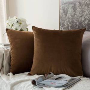 lot 12544 image: MIULEE Pack of 2, Velvet Soft Solid Decorative Square Throw Pillow Covers Set Cushion Case for Sofa Bedroom Car 20 x 20 Inch 50 x 50 Cm