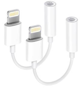 lot 12560 image: Apple MFi Certified 2 Pack Lightning to 3.5 mm Headphone Jack Adapter for iPhone, iPhone Aux Adapter Converter Dongle Audio Cable Compatible with iPhone 14 13 12 11 X XS 8 7