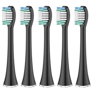 lot 12575 image: Harobey Replacement Toothbrush Heads 5 Pack Compatible with AquaSonic Black Series, Vibe Series, Black Series pro, and Duo Series Pro Electric Toothbrush, Black