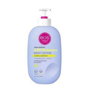 lot 15528 image: eos Shea Better Body Lotion- Vanilla Cashmere, 24-Hour Moisture Skin Care, Lightweight & Non-Greasy, Made with Natural Shea, Vegan, 16 fl oz