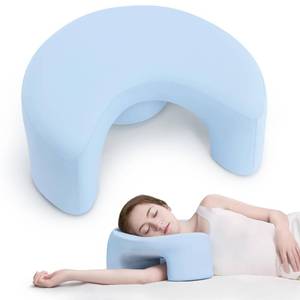 lot 15534 image: AM AEROMAX Side Sleeping Pillow with Arm Holes - Ergonomic Memory Foam Pillow for Cervical, Neck, Shoulder & Rotator Cuff Pain Relief - Ideal for Side Sleepers.(Blue)