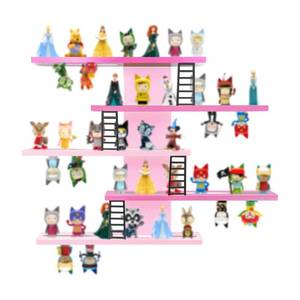 lot 15536 image: Taladad for Tonie Shelf,Tonies Storage for Creative Tonies Magnetic Wall Shelf for Tonie Figures,12-35 Characters,Wooden Hanging Shelf for Kids (Pink)