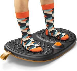 lot 15540 image: Trobing Standing Desk Mat Balance Board with Rollerball, Wooden Wobble Anti Fatigue Mat Balance Board for Standing Desk, Home Office Non-Slip Comfort Floor Mat to Relieve Foot, Knee, and Back Pain