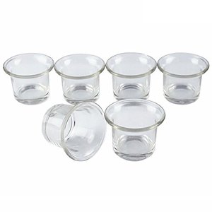 lot 16028 image: Clear Chunky Glass Lip Votive Candle Holders Tealight Votive Cups for Wedding Proposal, Spa, Aromatherapy, Meditation, 5 Counts by Shxstore