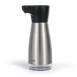 lot 16040 image: AIKE Magnetic Charging Waterproof Automatic Soap Dispenser for Liquid Soap Spot Resist Stainless Finish 14fl.oz. Model AK1337