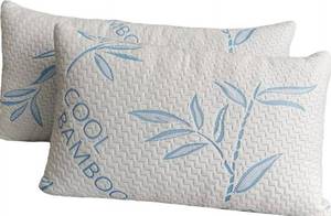 lot 1749 image: Cooling Bamboo Pillow King 2-Pack Adjustable Shredded Gel Memory Foam